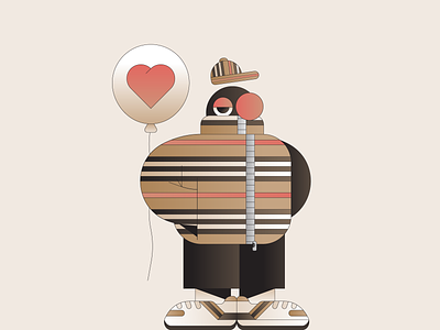 Burberry brand character characterdesign clothing fashion gradient illustration illustrator mascot
