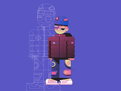 Blueprint badge character character design clothing gradient illustration illustrator simple streetwear