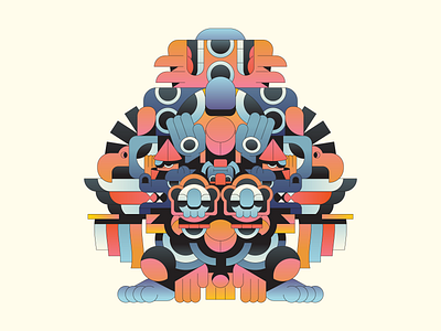 Smoking Mirror aztec character character design drawing flat gradient illustration illustrator minimal simple vector