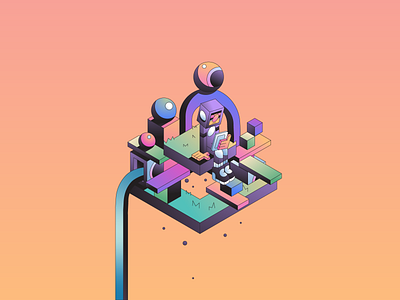Home abstract character flat gradient illustration illustrator isometric minimal simple space