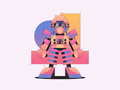 Big Bot abstract character flat gradient icon illustration illustrator mascot minimal simple