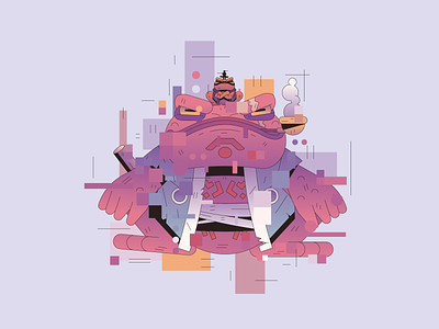 Gamabunta abstract anime character flat frog gradient illustration illustrator japan mascot minimal naruto simple toad