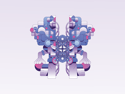 A Construct abstract character flat gradient illustration illustrator mascot minimal simple vector
