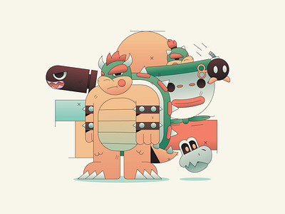 Koopa Troop abstract character flat gradient illustration illustrator logo mascot minimal simple
