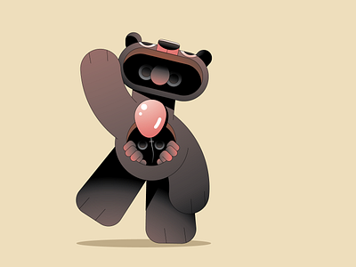 Holey Bear abstract badge branding character flat gradient illustration illustrator logo minimal simple