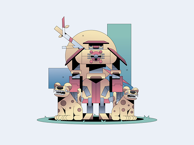 The Bot abstract character flat gradient illustration illustrator mascot minimal simple vector