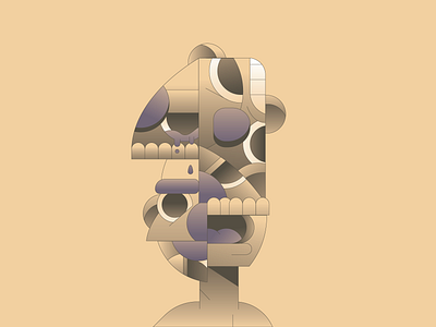 A Headache character flat gradient illustration illustrator minimal simple vector