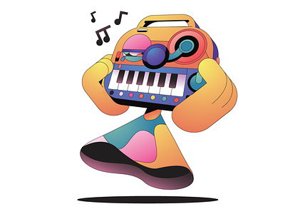 The Musician character flat gradient illustration illustrator minimal simple