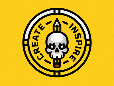 Skull Badge art badge branding create esport esportlogo esports esportslogo gamer illustration inspire mascot mascot logo pencil skeleton vector