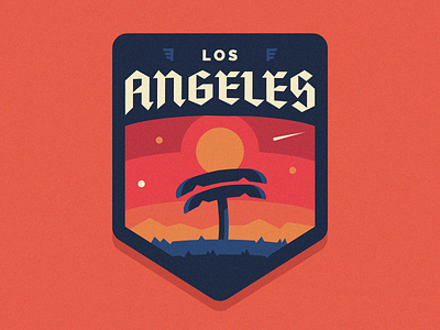 Los Angeles Badge america badge branding esport esportlogo esports gamer illustration mascot mascot logo mountains palmtree