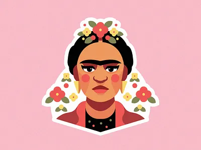 Frida Kahlo Portrait flower flowers frida fridakahlo human illustration illustrator woman woman portrait women