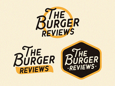 The Burger Reviews Concepts badge badge logo distressed logo old type typeface vintage