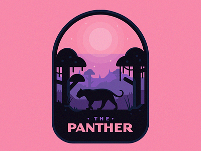 The Panther Badge badge cat flat flatdesign hills jungle lion mountain panther tiger trees