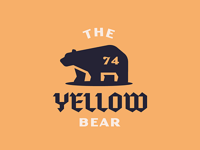 The Yellow Bear animal badge bear flat logo type vintage
