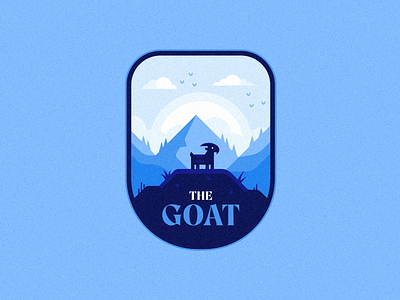 The Goat animal animals badge birds blue branding earth flat goat goat logo grass hills icon logo mountain nature pattern sky