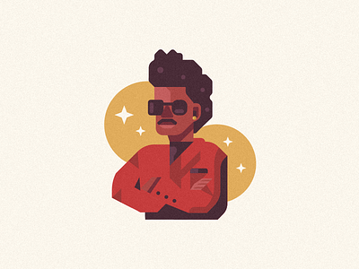 The Weeknd badge branding dance flat illustration kanye man music musician pop rap stars weeknd