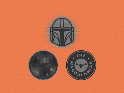 Mandalorian Badges badge boba bobafett chewy darthvader illustration leia luke mandalorian mando rey skywalker star wars vintage