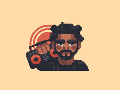J. Cole artist boombox branding flat illustration j cole kanye man music radio rapper sun tupac