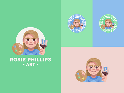 Rosie Phillips Art art artist badge badges girl icon logo painter painters painting woman