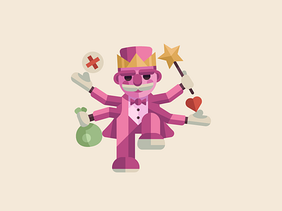 Magician character characterdesign characters heart illustration magic magician man minimal suit