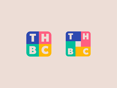 THBC Logos colourful fun logo mark minimal minimalist rainbow square toys