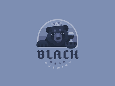 Black Bear Brewing badge bear beer black brewery brewery logo coffee geometric logo mark minimal traditional