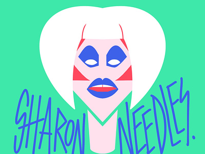 Sharon Needles 2d character design drag flat illustration minimal rupaul rupaulsdragrace sharonneedles vector