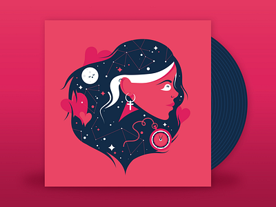 January // My Heart I Surrender - I Prevail album art girl illustration love music palette stars time vinyl