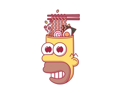 Sparkle Ramen asian food homer illustration mr sparkle ramen simpsons vector