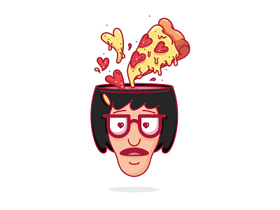 Tina Pesto bobs burgers cheese crush food illustration jimmy pesto love pepperoni pizza tina belcher vector