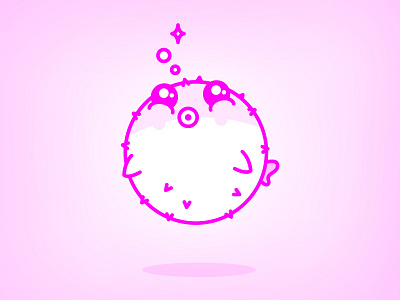 PUFFA 2d animal bubbles character character art cute designmadness fish icon illustration kawaii minimal ocean sealife