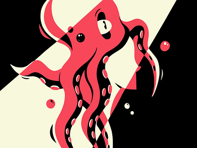 Lady Kraken 2d girl illustration kraken minimal ocean octopus palette sealife vector