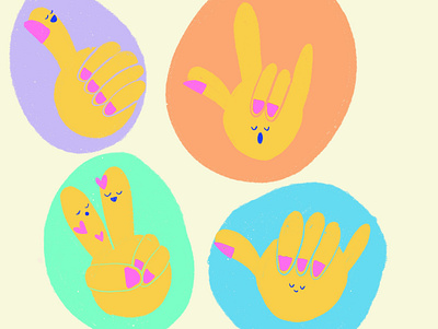 Fingers & Thumbs 2d character character design hands icon illustration minimal procreate thumb vector