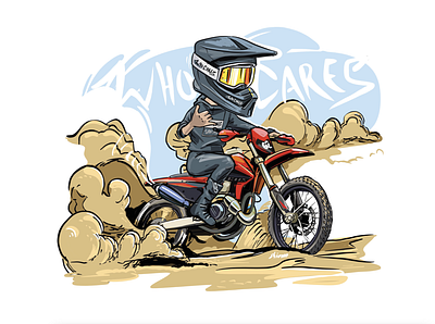 The cartoon of a motorcycle racer adventure bike boy desert dirty helmet ktm livestyle man motorcycle overlander racer raceway ride speed summer