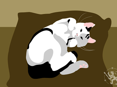 Mouku tyynylla callmefafa cat illustration madeinaffinity pillow trainee