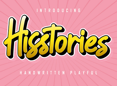 Hisstories - Handwritten Playful bold branding brush business clothing elegant font fonts free kids logo modern retro script vintage
