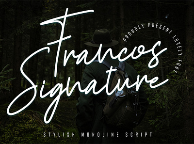 Francos Signature - Stylish Monoline Font bold branding brush business calligraphy clothing elegant font fonts free handwritten kids lettering logo modern retro script vintage