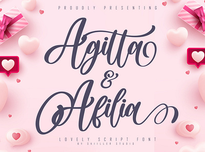 Agitta Afilia Lovely Script Font valentine