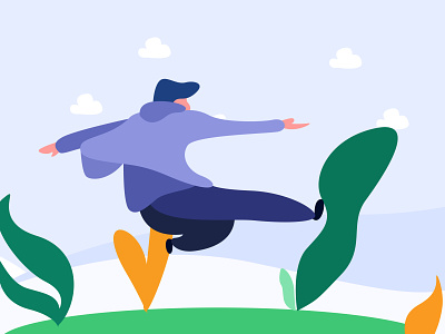 Flying Man Illustration design