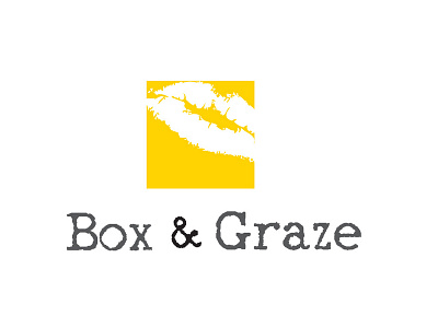 Box Graze box cardboard cardboard box eating food food logo food packaging graze lips logo design mouth square lips yellow