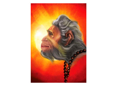 Hanuman art character color digital face face art hand drawn illustration