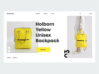 Accessories accessories bag clean concept fashion inspiration landing page lookbook ui web design