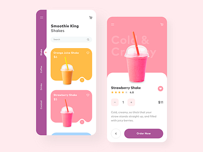 Smoothie app app design application clean cocktail concept design drink inspiration mobile mobile app shake ui ui design ux web design