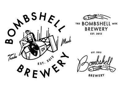 Bombshell Brewery branding brewery illustration lettering logo mark