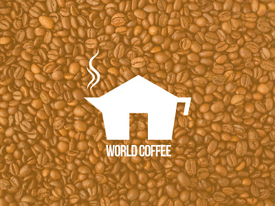 World Coffee - Coffee House Logo brand brand design brand identity branding branding design coffee coffee bean coffee house design house logo logo design mocha moka rebrand rebranding restyling smoke white world