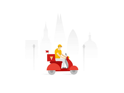 Google delivery guy character delivery food google grain illustration london man product scooter styleguide tech vector