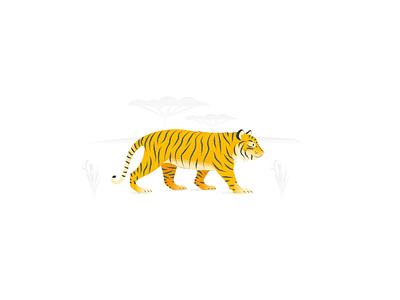 Google tiger for machine learning course africa african animals animal grain illustration machinelearning plants savannah simple stripes tech vector walking yellow