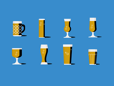 Beer bible different glasses blue books colour contrast gold grain iconography illustration illustrator organic pint publishing simple spot illustrations tulip vector
