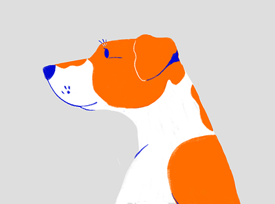 All about dogs animal blue chalk dog lovers flat illustration mischief orange organic procreate simple