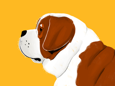 Bernie blend dog illustration organic procreate simple